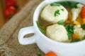 Vegetable soup with meatballs Royalty Free Stock Photo