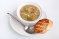 Vegetable soup and toasted bread Royalty Free Stock Photo