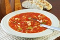 Vegetable Soup with Tomato and White Beans Royalty Free Stock Photo