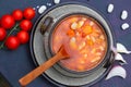 Vegetable soup with white kidney beans Royalty Free Stock Photo