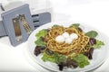 Vegetable spiralizer with healthy organic spiralized meal