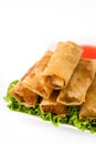 Vegetable spring rolls isolated Royalty Free Stock Photo