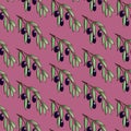 Vegetable seamless pattern, olive branches with green leaves on a pink background Royalty Free Stock Photo