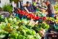 Vegetable stall famous old Bolhao market. Porto, Portugal