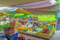 The vegetable stalls in Wellawaya market