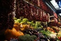 Vegetable stand on market Royalty Free Stock Photo