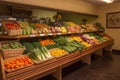 vegetable stand with a variety of fresh vegetables and fruits for customers to choose from Royalty Free Stock Photo