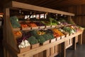 vegetable stand with a variety of fresh vegetables and fruits for customers to choose from Royalty Free Stock Photo