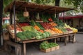 a vegetable stand with a variety of fruits and vegetables Royalty Free Stock Photo