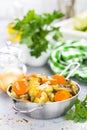 Vegetable stew. Baked vegetables. Vegetarian food