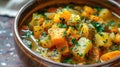 Vegetable stew in a bowl