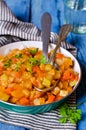 Vegetable stew with sauce Royalty Free Stock Photo