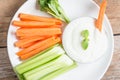 Vegetable sticks. Fresh celery and carrot. Royalty Free Stock Photo