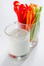 Vegetable sticks and yogurt dip Royalty Free Stock Photo