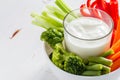 Vegetable sticks and yogurt dip Royalty Free Stock Photo