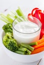 Vegetable sticks and yogurt dip Royalty Free Stock Photo