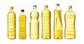 Vegetable or sunflower oil in plastic bottle