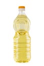 Vegetable or sunflower oil in plastic bottle in white background. Healthy food. File contains clipping path Royalty Free Stock Photo
