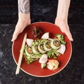 Vegetable sushi rolls with fish Royalty Free Stock Photo