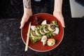 Vegetable sushi rolls with fish Royalty Free Stock Photo