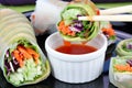 Vegetable Sushi with Sauce Royalty Free Stock Photo