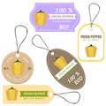 Vegetable tag and farm market veggies price labels