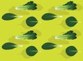 Vegetable Tatsoi Cartoon Vector Illustration Seamless Background-01