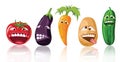 Vegetable toon vector set