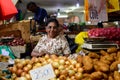 Vegetable Vendor at Port Louis Central Market in Mauritius