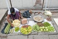 Vegetable vendor yangon myanmar street