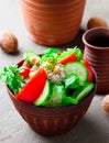 Vegetable walnut sauce salad. Georgian cuisine.