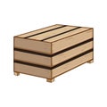 vegetable wooden crate cartoon vector illustration Royalty Free Stock Photo