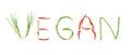 Vegetable word VEGAN