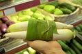 Vegetable wrapped in banana leaves Royalty Free Stock Photo