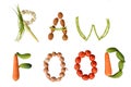 Vegetable writing RAW FOOD