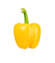 Vegetable yellow bell pepper with water drops on a white background isolate Royalty Free Stock Photo