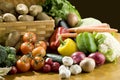 Vegetables around basket