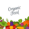 Vegetables background. Healthy food. Flat style, vector illustration.