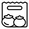 Vegetables bag icon outline vector. Kid food Royalty Free Stock Photo