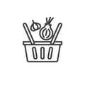 Vegetables basket line icon