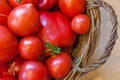 Vibrant tomato basket ,kitchen vegetable