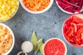 Vegetables ingredients preparation of borsch soup in the kitchen