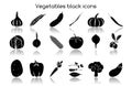 Vegetables black icons Royalty Free Stock Photo
