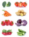 Vegetables carrots tomatoes cucumber bell pepper vegetable potatoes food isolated Royalty Free Stock Photo