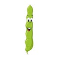Vector illustration of a funny and smiling green beans in cartoon style