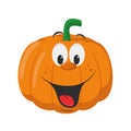Vector illustration of a funny and smiling pumpkin in cartoon style