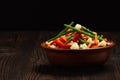 vegetables in a clay bowl oriental mix