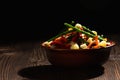 vegetables in a clay bowl oriental mix