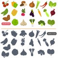 Vegetables color flat and simple icons set for web and mobile design