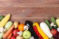 vegetables on a colored background top view. Place to insert text Royalty Free Stock Photo